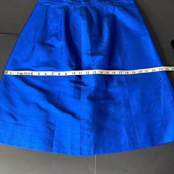 Vintage Custom Made Blue Raw Silk Jacket and Skirt Suit - Picture 10 of 17